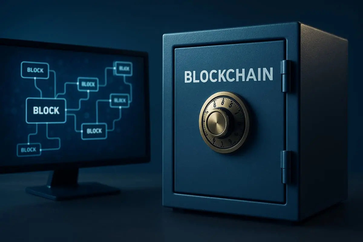 Immutable blockchain proof showing lifetime record security and global verification